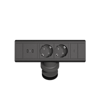 Axessline Desk - 2 eluttag typ F, 2 USB-C laddare 30W max, 1 USB-C por